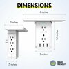Overtime Outlet Shelf USB Wall Adapter, AC Outlet Extender w/ 8 AC Sockets and 3 USB Ports, Surge Protector OTWP8O3USB